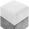 Stretch Velvet Ottoman Cover with Elastic Bottom, White, 100 x 100 cm view 1