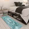 QQrunner Vintage Abstract Runner Rug, Non-Slip, Washable, Cyan, 90 x 120 cm view 2