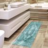 QQrunner Vintage Abstract Runner Rug, Non-Slip, Washable, Cyan, 90 x 120 cm view 3