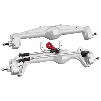 RC Front and Rear Portal Axle Upgrade Set for Axial Capra 1.9, UTB, F9 Buggy, Wraith 90018 and RR10 1/10 Crawlers, Silver
