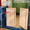 Natural Wood Swinging Half Door for Cafés and Saloons, Two-Way Room Divider with Hinges and Hardware view 3
