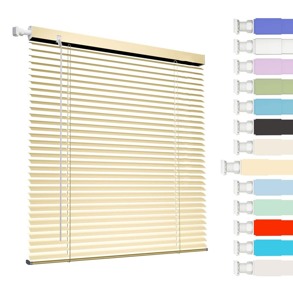 Yellow Aluminum Blinds for Indoor Windows, No Drilling, 25–165 cm Wide