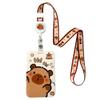 KEWUF Capybara ID Badge Holder with Lanyard and Badge Reel view 1