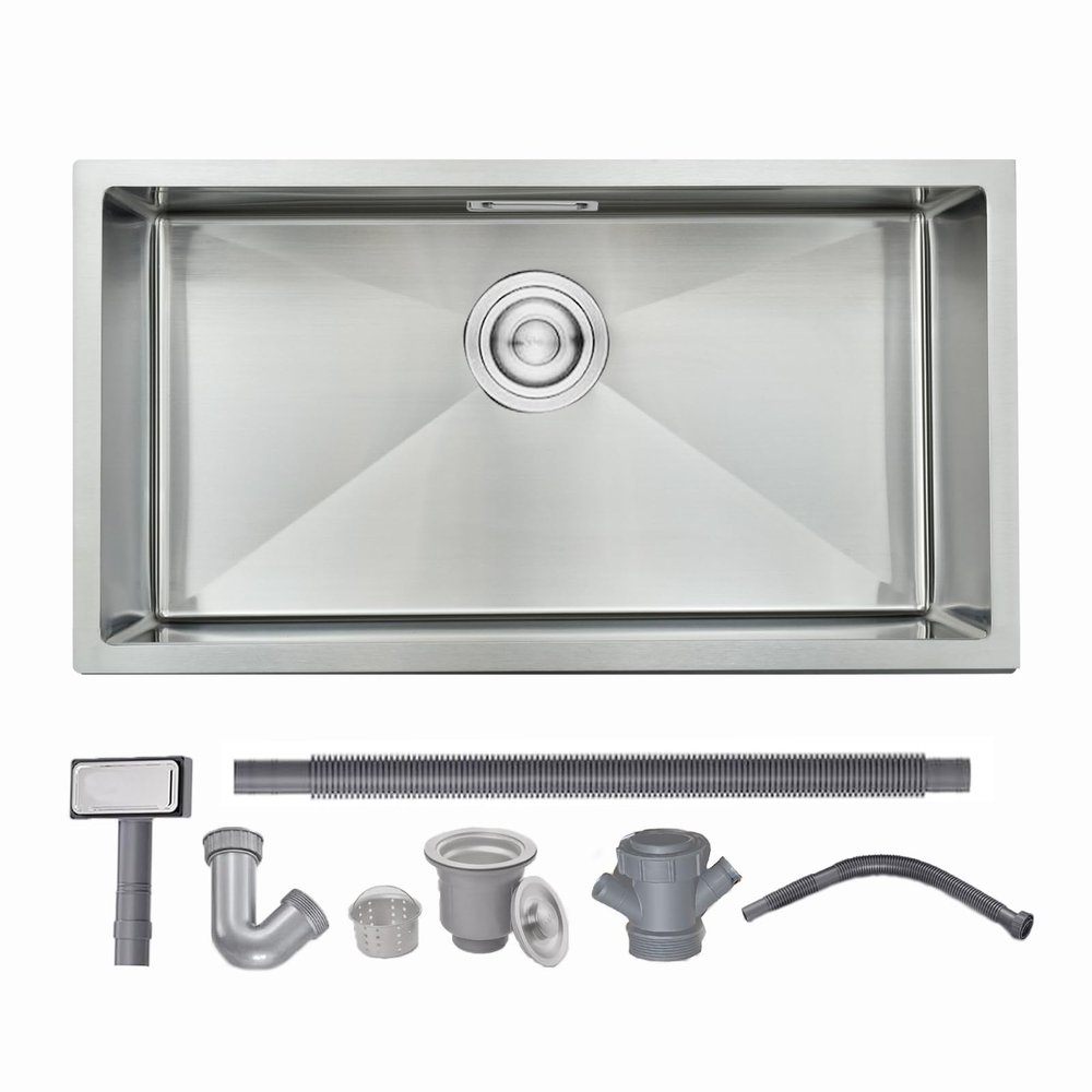 BoomHoze Stainless Steel Single-Bowl Sink 75 x 45 cm