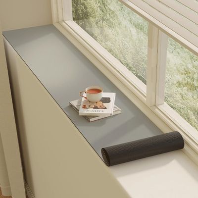 Indoor Window Sill Mat, Gray, Waterproof, Non-Slip, Cut-to-Fit, 160 x 25 cm