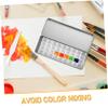 SHINEOFI Empty Watercolor Travel Palette with 36 Compartments, Iron and Plastic, Portable Lightweight Paint Case for Artists view 3