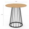 IDMarket YUNA Round Dining Table for 4 with Wood Top and Black Metal Legs, 80 cm view 4