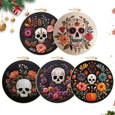 Generic Halloween Embroidery Kit – Halloween Skull Embroidery for Beginners and Adults