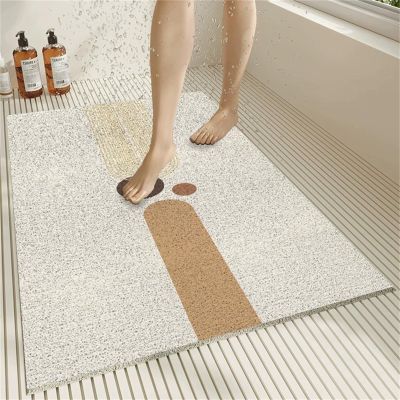 Odot Non-Slip PVC Loofah Shower Mat, Quick-Drying Bathtub Mat, 35.4 x 47.2 in, Nordic