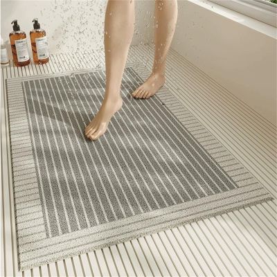 Odot Non-Slip PVC Loofah Shower Mat, Quick-Drying, Gray, 75 x 100 cm