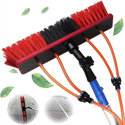 Telescoping Window Cleaning Brush with Water-Fed Pole