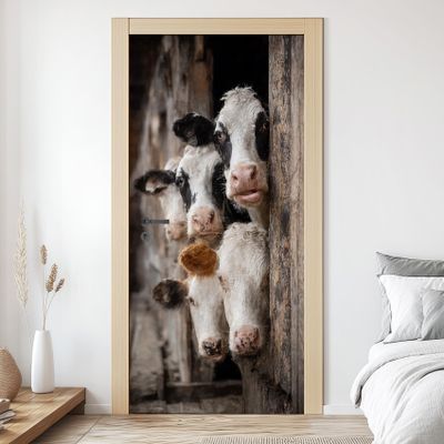 Farmhouse Animals 3D Door Wallpaper, Self-Adhesive PVC Decal, 85 x 215 cm