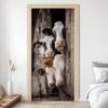 Farmhouse Animals 3D Door Wallpaper, Self-Adhesive PVC Decal, 85 x 215 cm view 1