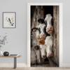 Farmhouse Animals 3D Door Wallpaper, Self-Adhesive PVC Decal, 85 x 215 cm view 4
