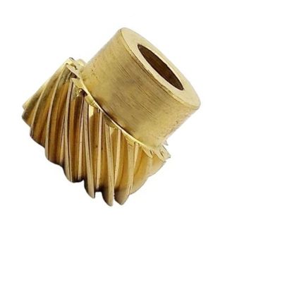 GuidNaurys 1 Module 13-Tooth Brass Helical Bevel Gear, 45° Offset Shaft, 1M 13T Pinion, Left-Rotation, 7 mm Bore