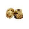 GuidNaurys 1 Module 13-Tooth Brass Helical Bevel Gear, 45° Offset Shaft, 1M 13T Pinion, Left-Rotation, 7 mm Bore view 3