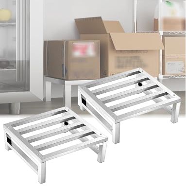 Heavy-Duty Removable Aluminum and Steel Dunnage Rack Set, 2 Pieces, 15/25 cm High, 30 x 30 cm