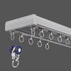 1/2/3/4 m Double-Track Curtain Track, White/Black/Gray, Aluminum Ceiling Track with Accessories, Gray, 100 cm/3.3 ft view 1