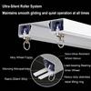 1/2/3/4 m Double-Track Curtain Track, White/Black/Gray, Aluminum Ceiling Track with Accessories, Gray, 100 cm/3.3 ft view 2