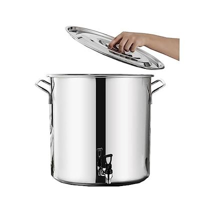 Stainless Steel Stockpot with Lid and Sturdy Encapsulated Base