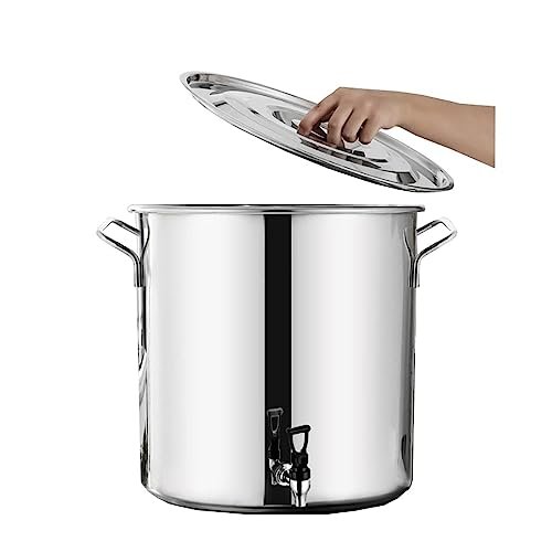 Stainless Steel Stockpot with Lid and Sturdy Encapsulated Base