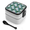 TZTTZT Summer Tropical Flowers Print Bento Box, Small Salad Container for Lunch, Cute Reusable Double-Layer Stackable Lunch Box for Adults view 1
