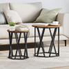 ROMHZKS Rustic Recycled Wood Side Table with Metal Frame view 1