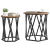 ROMHZKS Rustic Recycled Wood Side Table with Metal Frame view 3