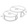 2-Piece Set of Stackable Round Coffee Tables with Marble-Pattern Glass and Metal view 2