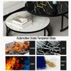 2-Piece Set of Stackable Round Coffee Tables with Marble-Pattern Glass and Metal view 3