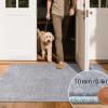 Gray Kitchen Runner Rug, 90 x 480 cm, Washable and Non-Slip view 4