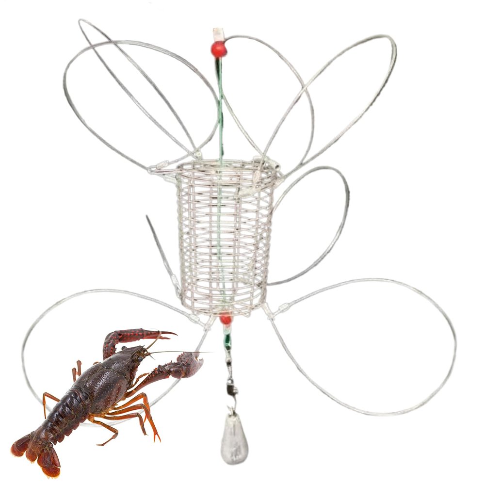 Crab Traps for Fishing Rods, Stainless Steel Trap with 8 Loops