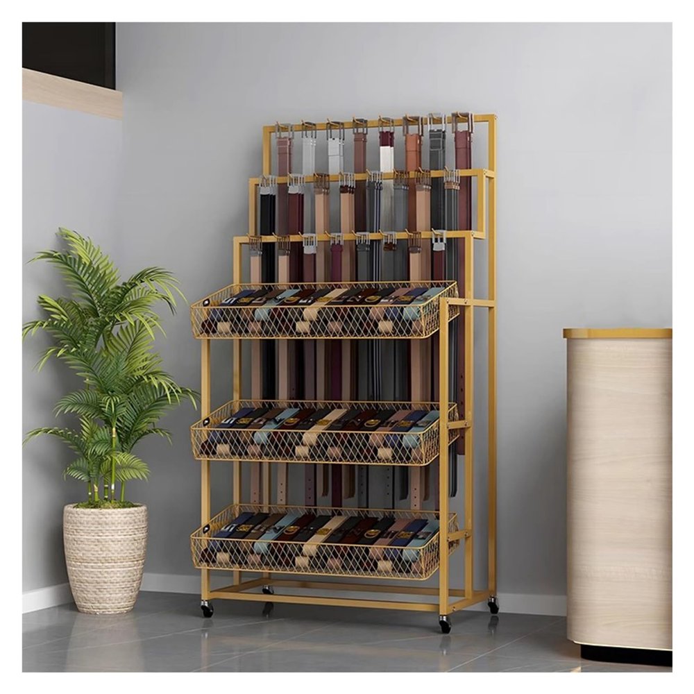 Metal Belt Rack, Multifunctional Rolling Organizer for Scarves and Accessories
