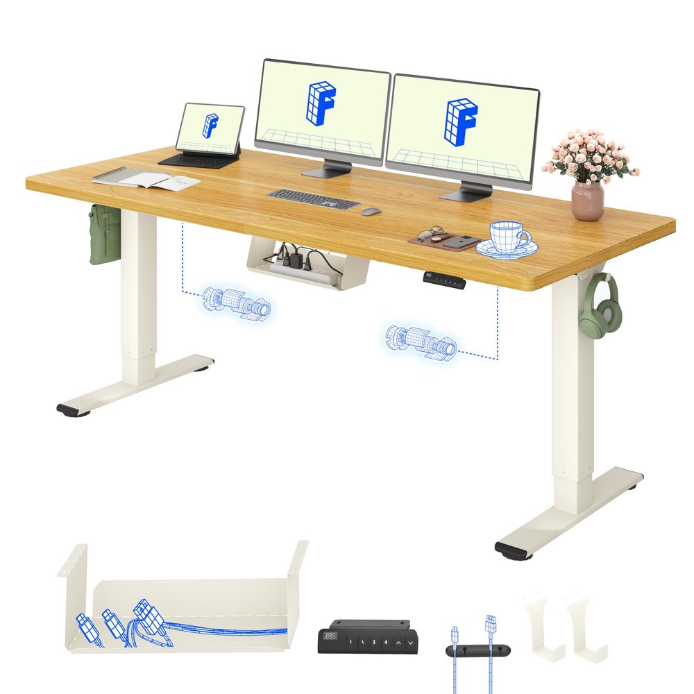 FLEXISPOT Electric Height-Adjustable Desk, Dual Motor, 180 x 80 cm