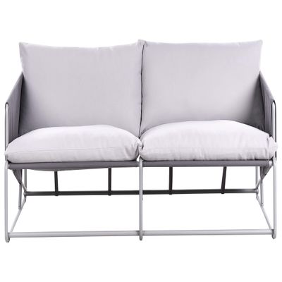 Ponte Gray Metal Garden Sofa with Thick Cushions