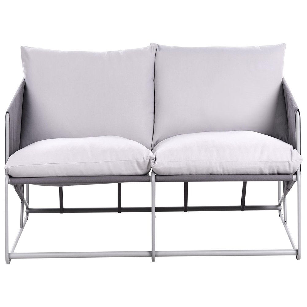 Ponte Gray Metal Garden Sofa with Thick Cushions