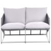 Ponte Gray Metal Garden Sofa with Thick Cushions view 1
