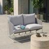 Ponte Gray Metal Garden Sofa with Thick Cushions view 2