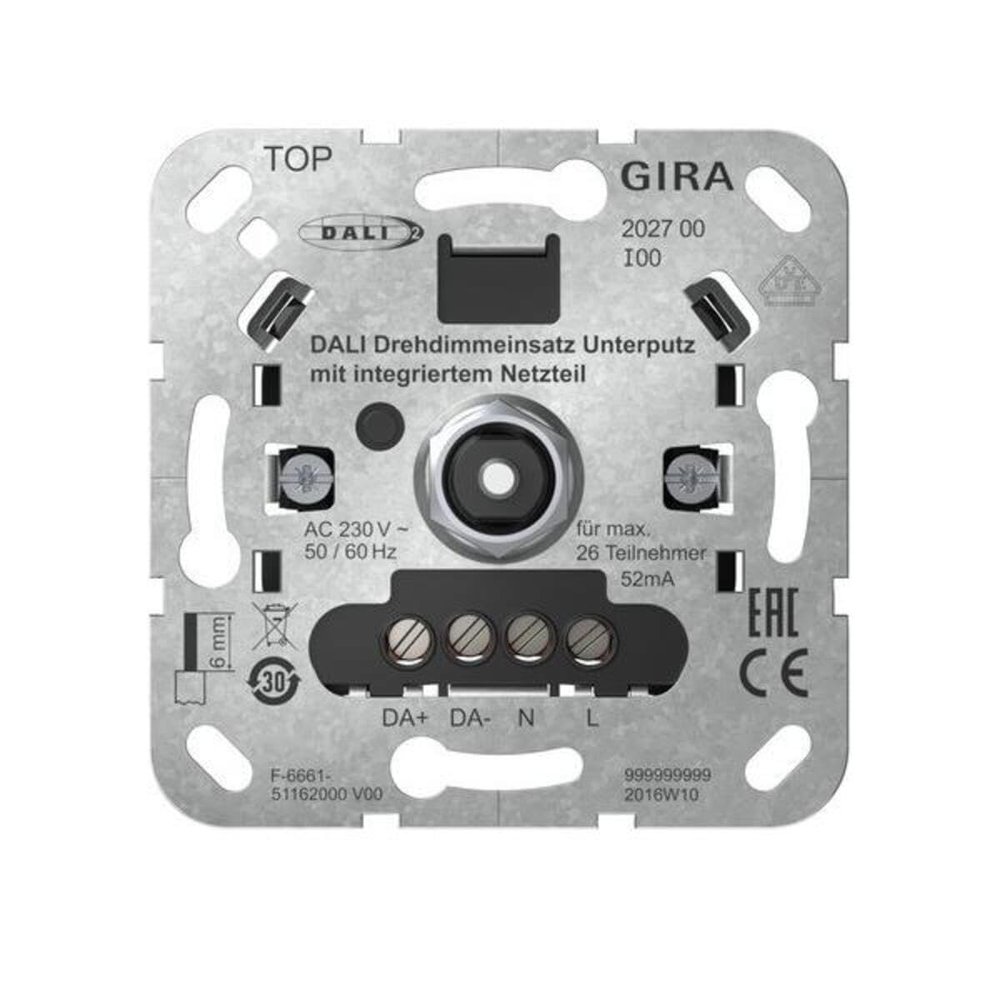 Gira 202700 DALI Rotary Dimmer Insert with Built-In Power Supply
