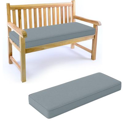 Generic Bench Cushion, 5 cm Thick, Linen Cover, Sky Blue, 160 x 40 x 5 cm