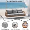 Generic Bench Cushion, 5 cm Thick, Linen Cover, Sky Blue, 160 x 40 x 5 cm view 4