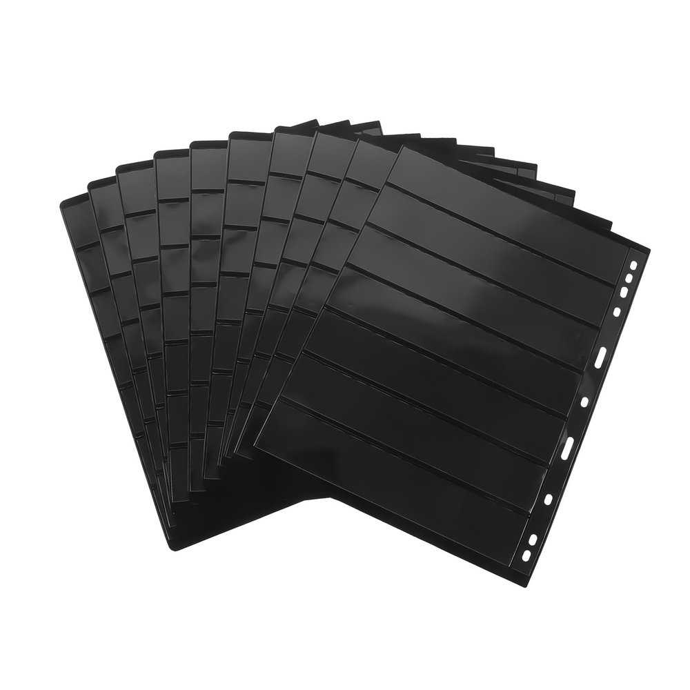 GARIOUANS Standard Plastic Stamp Pages, Black, 10 Sheets