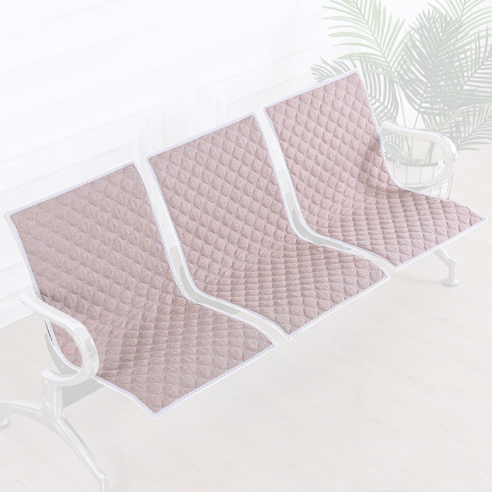 WPWSDWMX Set of 3 Soft Chair Cushions for Waiting Rooms and Office Benches, Brown, 50 x 90 cm