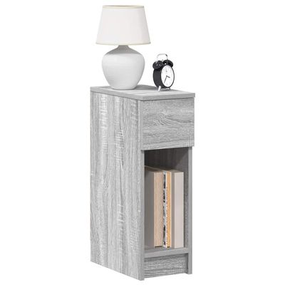 HETFTJN Set of 2 Nightstands, Sonoma Gray, 20 x 36 x 60 cm, with Drawer