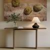 Light Brown Farmhouse Console Table, 39.4 in. Narrow Entryway Table view 4