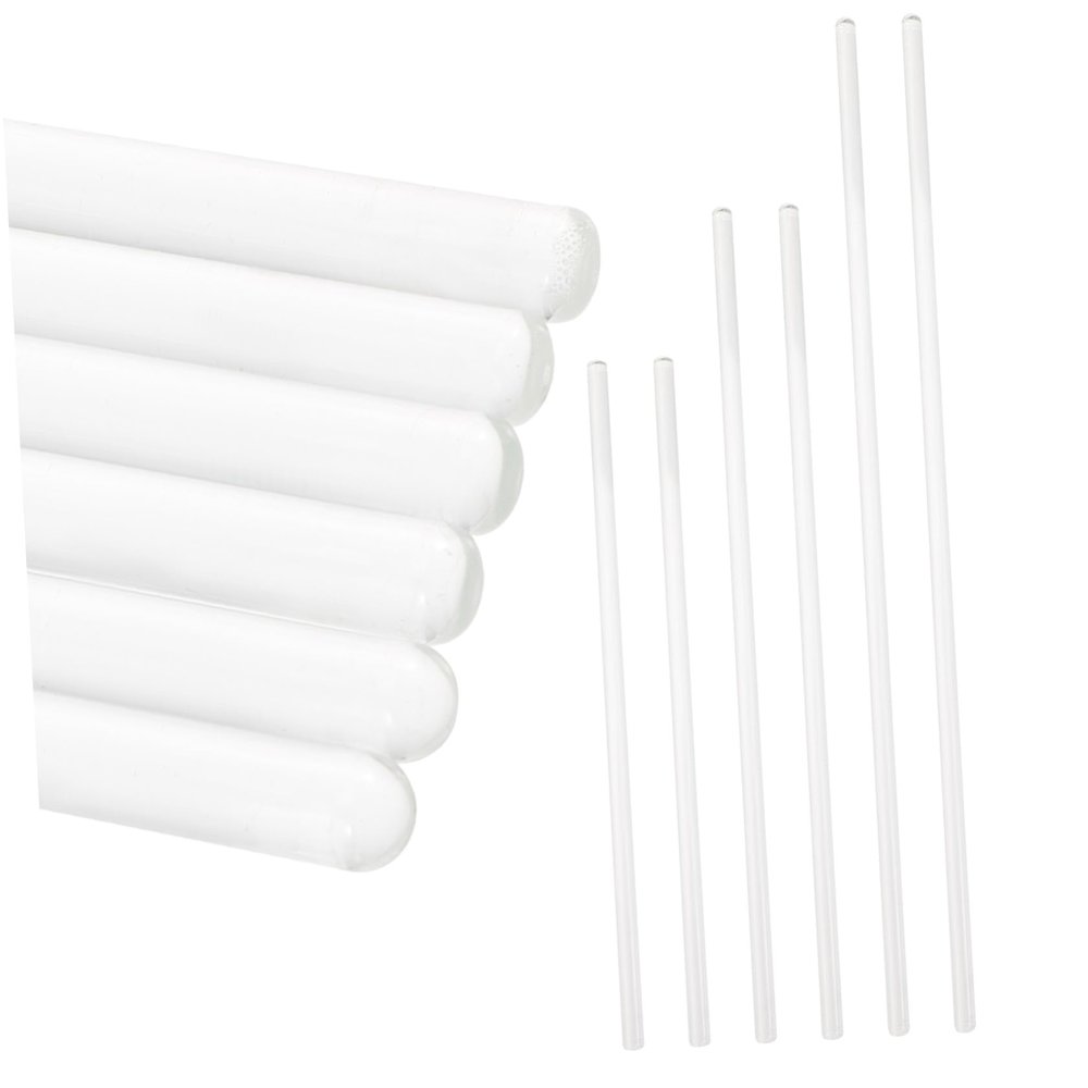 LOORGVEL Glass Stirring Rods with Rounded Ends, 6 Pieces