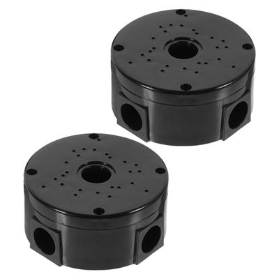 2-Pack Round Plastic Junction Boxes, Weatherproof Cable Concealers