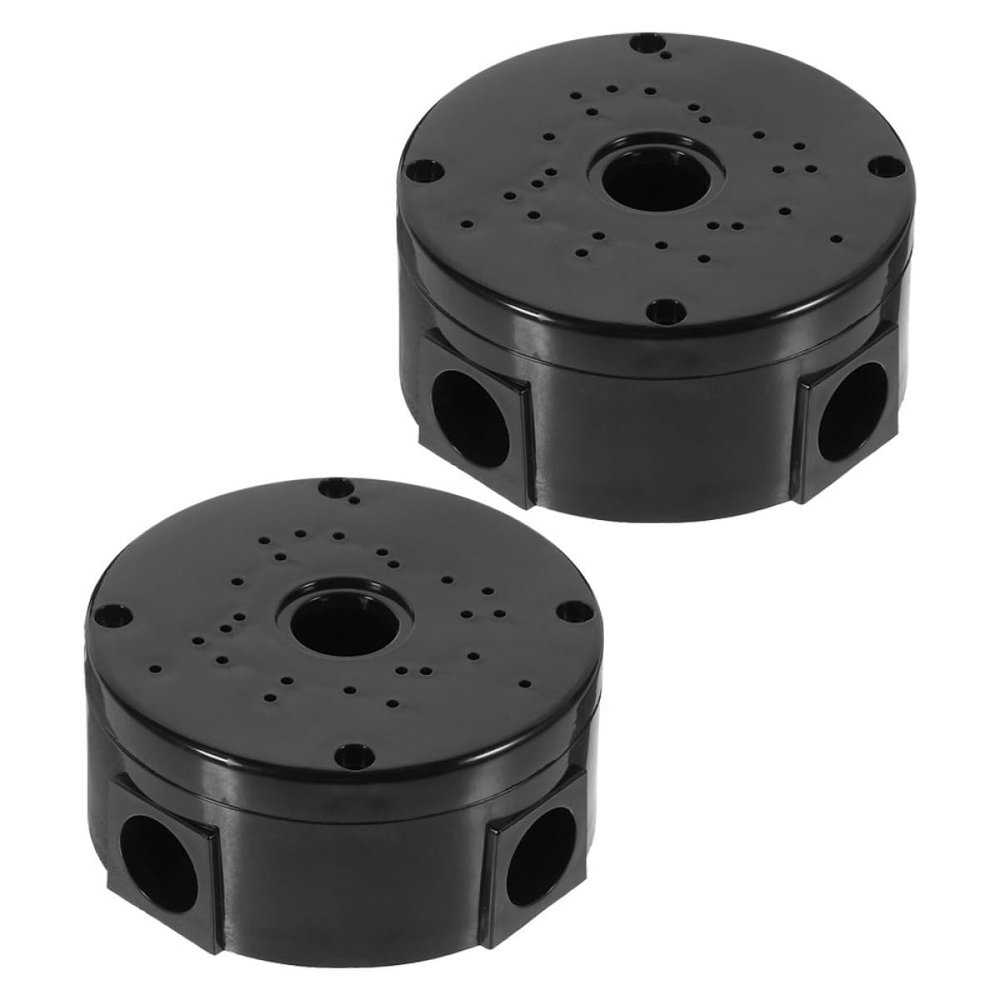 2-Pack Round Plastic Junction Boxes, Weatherproof Cable Concealers