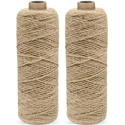 EOPUOZS 2-Pack 200 m Jute Twine, 1 mm Brown Jute String for Gift Wrapping, Wedding Decor, Packaging, Christmas Crafts, Macramé and Floristry