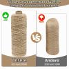 EOPUOZS 2-Pack 200 m Jute Twine, 1 mm Brown Jute String for Gift Wrapping, Wedding Decor, Packaging, Christmas Crafts, Macramé and Floristry view 3